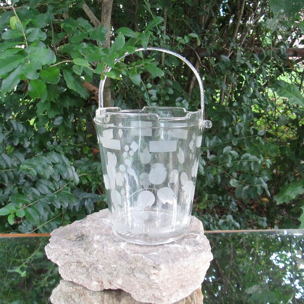 1960s Glass Ice Bucket Vintage Etsy