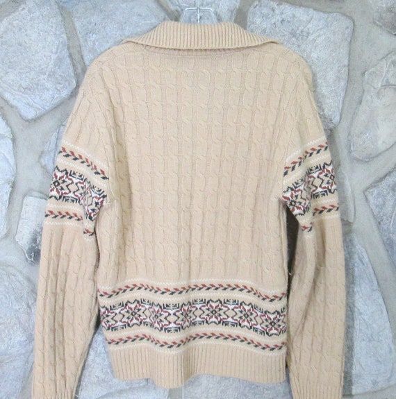 Vintage 60's-70's Lord Jeff Cable Knit Fair Isle … - image 2