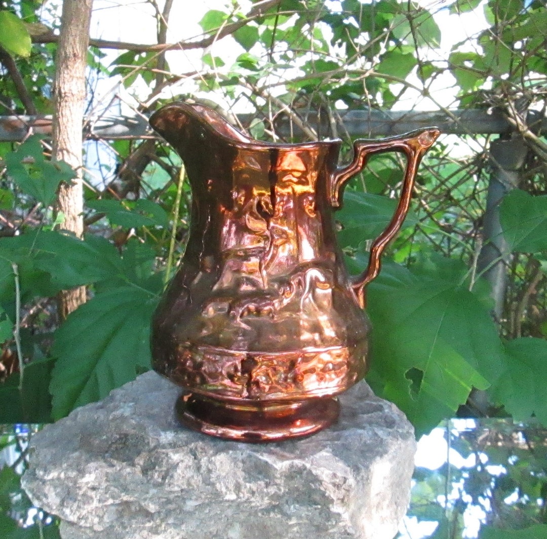 Vintage English Copper Luster Pitcher Etsy