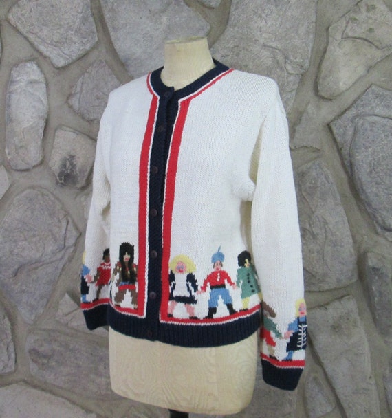 Vintage Orvis Children of the World Cardigan Swea… - image 1