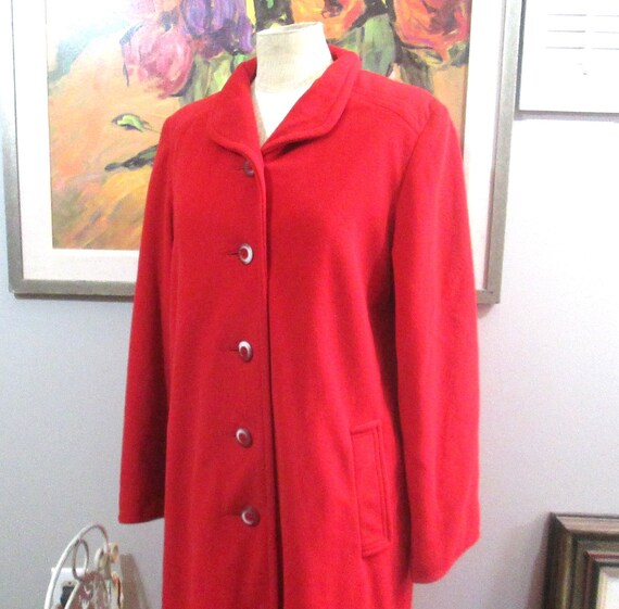 Vintage Red Kashmiracle Dress Coat Gem