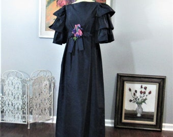 Vintage Kiki Hart Navy Evening Dress