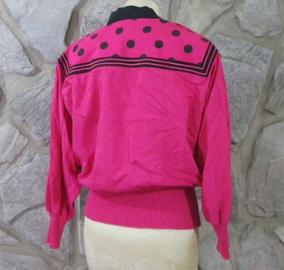 Vintage 1980's Hot Pink Sweater Shirt - image 2