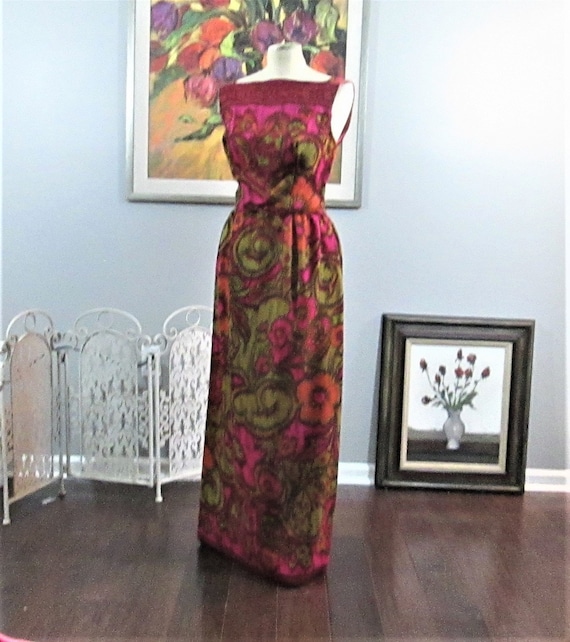 Vintage 1950's Lord & Taylor Floral Woven Evening… - image 1