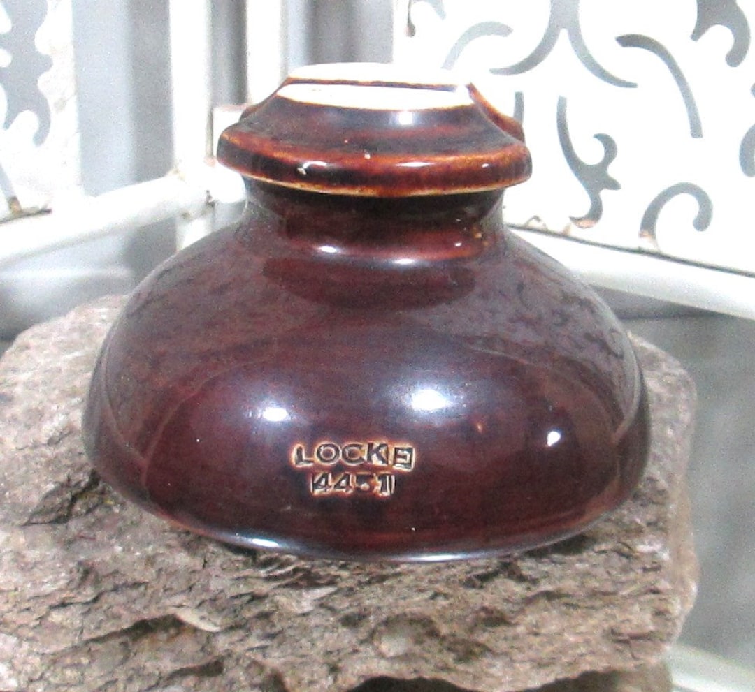 Vintage Locke Brown Ceramic Insulator Etsy