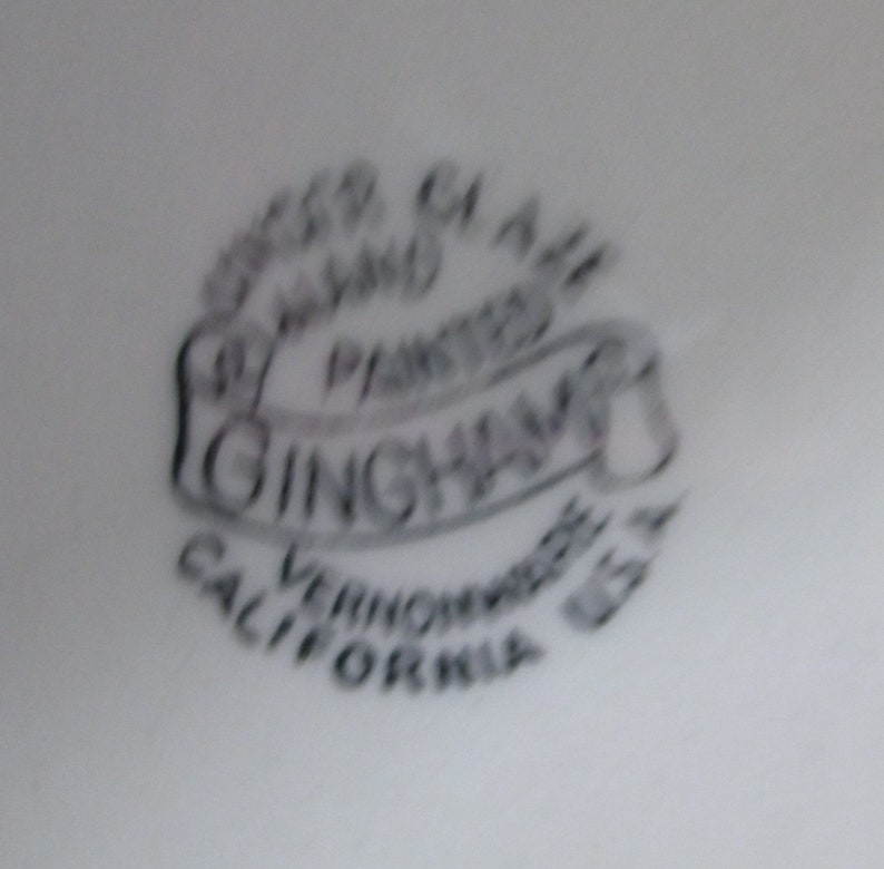 Vintage Vernon Kilns Gingham Pattern Charger