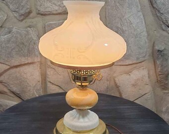 Vintage Milk Glass Hurricane Lamp