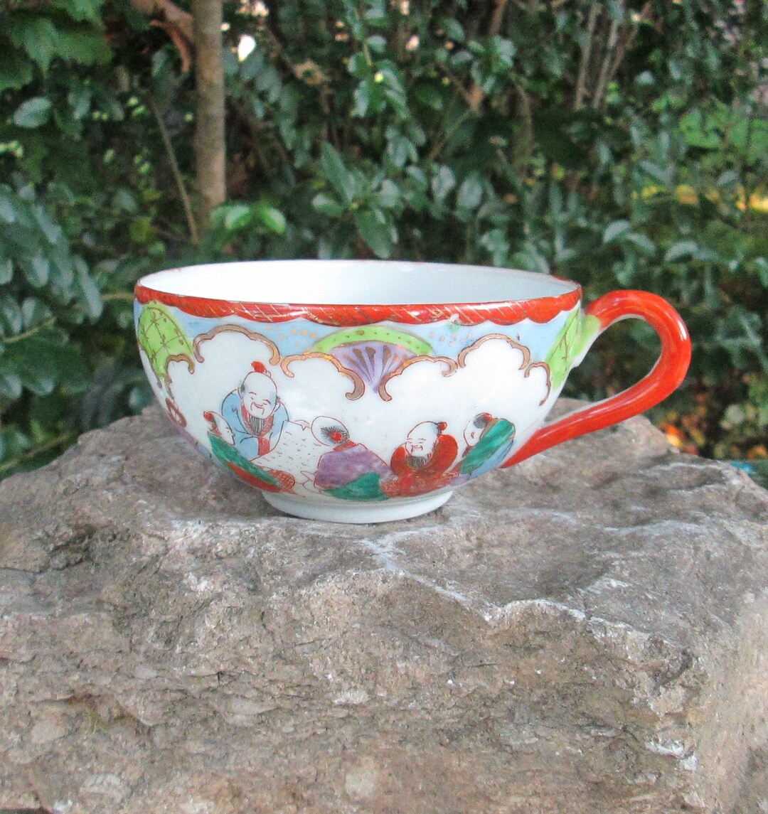 Buy Pair of Vintage Japanese Eggshell Porcelain Tea Cups Online in ...