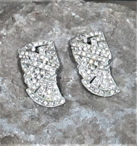 Vintage 1940's Rhinestone Dress Clips