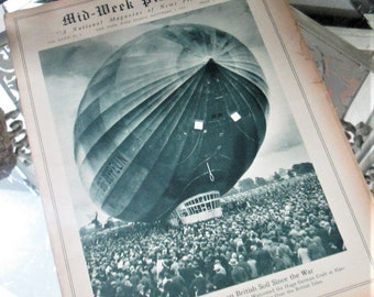 Revista ilustrada de mitad de semana de la edición vintage 5 de septiembre de 1931 Graf Zeppelin