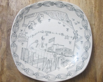 Plato vintage MCM Stavangerflint Noruega Kari Nyquist