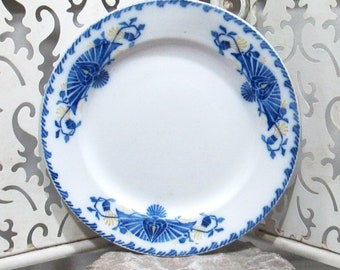 Antique Villeroy and Boch Blue and Yellow Pattern Plate