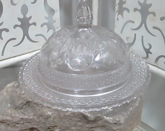 Vintage Cut Glass Cheese Dish