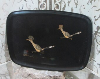 Bandeja Vintage Couroc Black Roadrunner