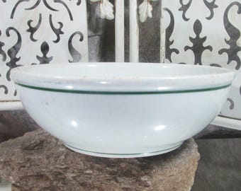 Vintage Carr China Restaurant Ware Green Band Serving Bowl