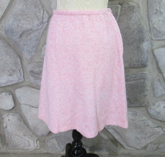 Vintage 1960's Bobbie Brooks Pink Heather Knit Sk… - image 3