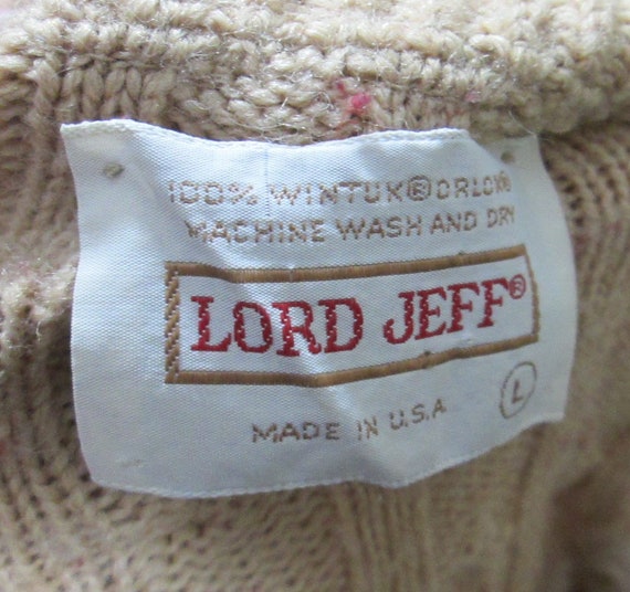 Vintage 60's-70's Lord Jeff Cable Knit Fair Isle … - image 3