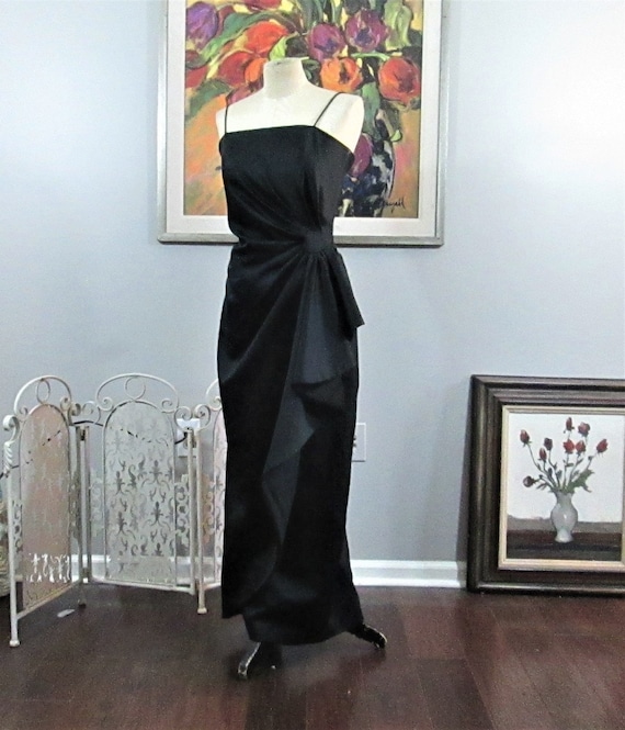 Vintage Cattiva by Maya Journot Black Draped Eveni