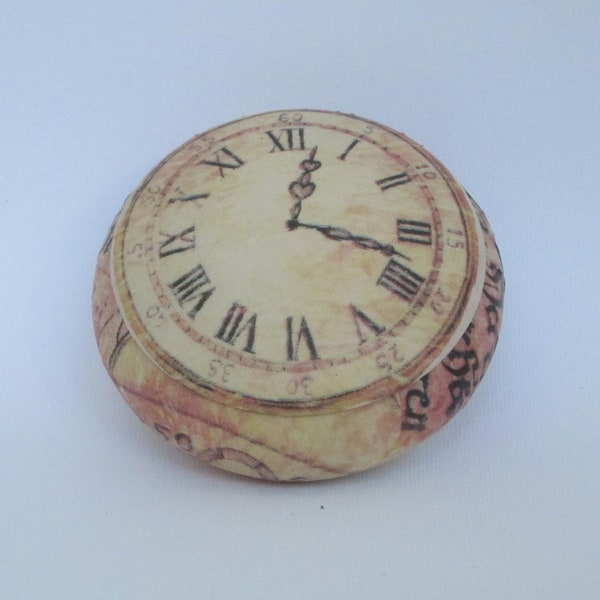 Boîte à bijoux en céramique ronde Horloge 50 anniversaire Cadeau Urne pour animaux de compagnie Cendrier