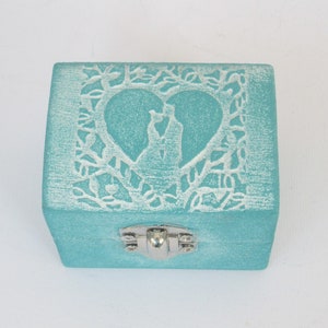 Ring Bearer Box Personalized Valentine's Day Engagement Ring Holder Small Decorative Jewelry Box image 1