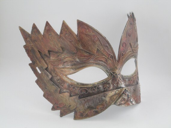 Mens Greek Roman Sun God Warrior Costume Venetian Masquerade Ball Mask Copper