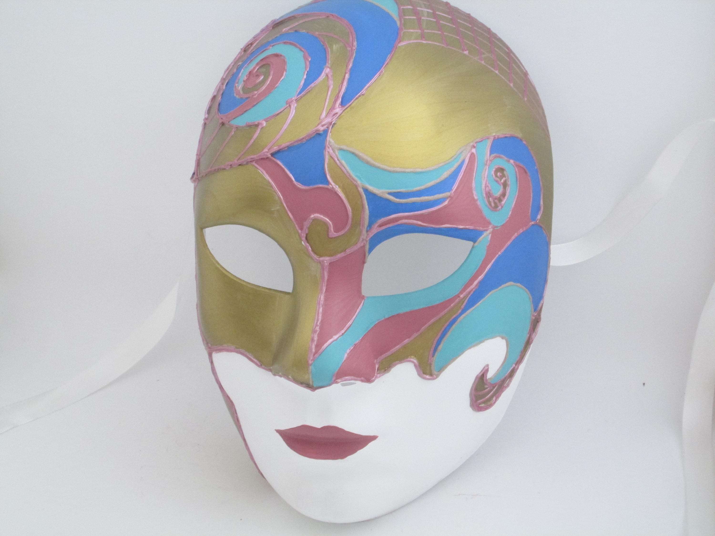 Venetian Full Face Masquerade Volto Party Prom Mask Coplay - Gold