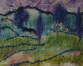 Fiber Art Felt PictureTHANKSGIVING SALE Wool Painting Landscape Tuscany