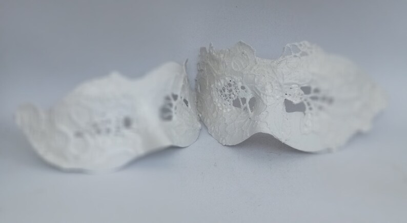 White Couple's Masquerade Masks Lace Venetian Style Monochrome Domino Mask Set image 2