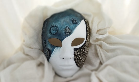 Venetian Full Face Masquerade Mask Men Steampunk Unisex Warrior Mask Clock  Time Traveler 