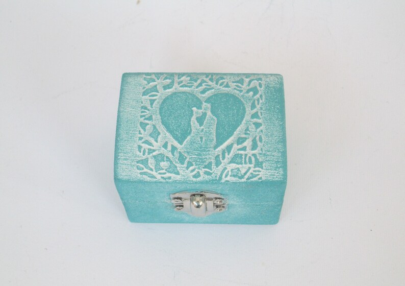 Ring Bearer Box Personalized Valentine's Day Engagement Ring Holder Small Decorative Jewelry Box image 1