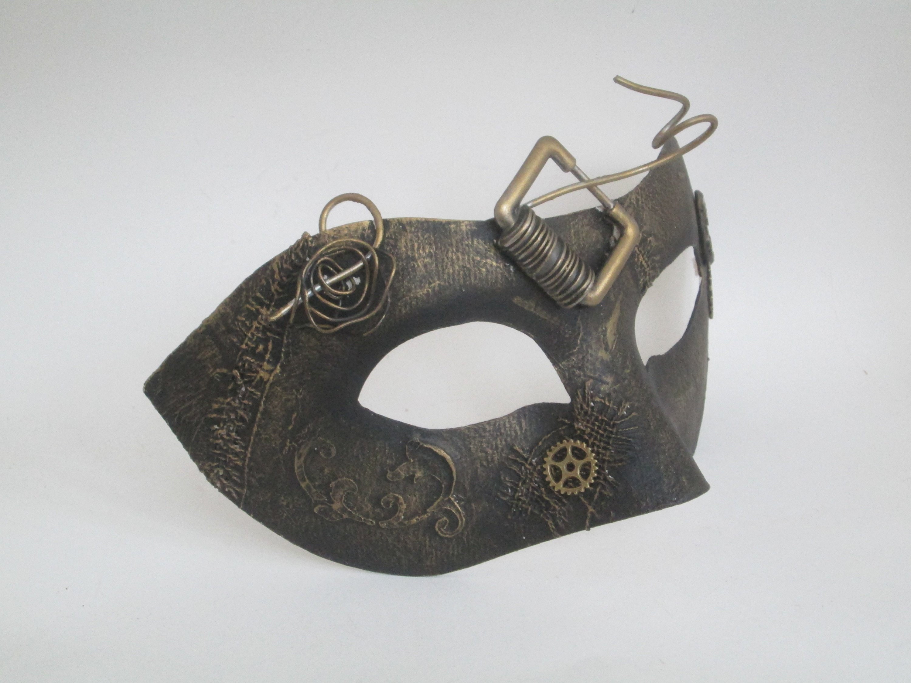 Masquerade Ball Mask Pair Costume Bachelor prom birthday Bronze Steampunk Mask 