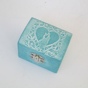 Ring Bearer Box Personalized Valentine's Day Engagement Ring Holder Small Decorative Jewelry Box image 3