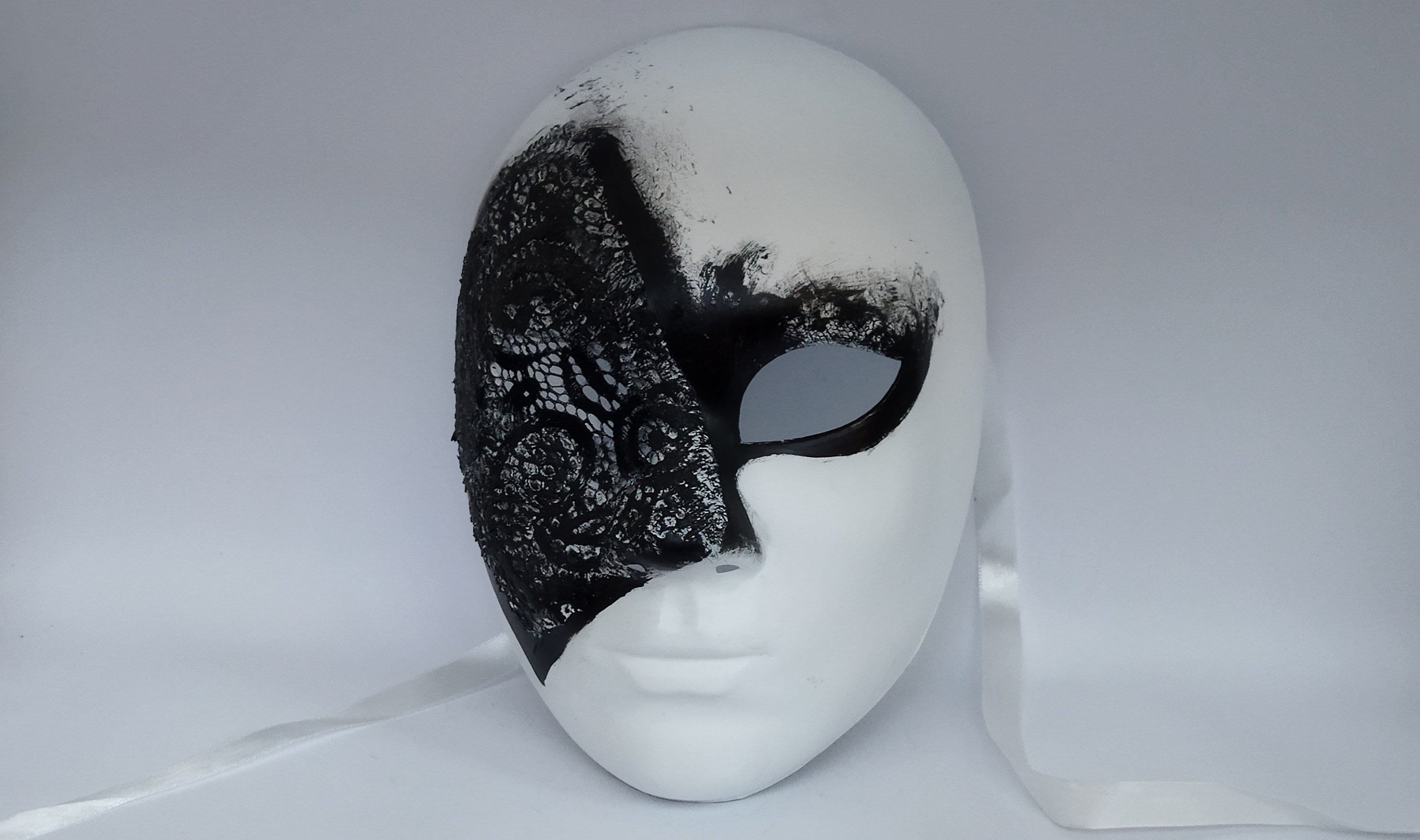 LMK Plain White Blank Decorating Craft Full Face Masquerade Mask Costome  Party