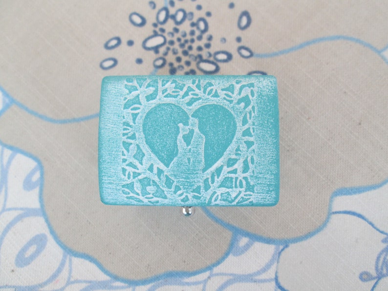 Ring Bearer Box Personalized Valentine's Day Engagement Ring Holder Small Decorative Jewelry Box image 4