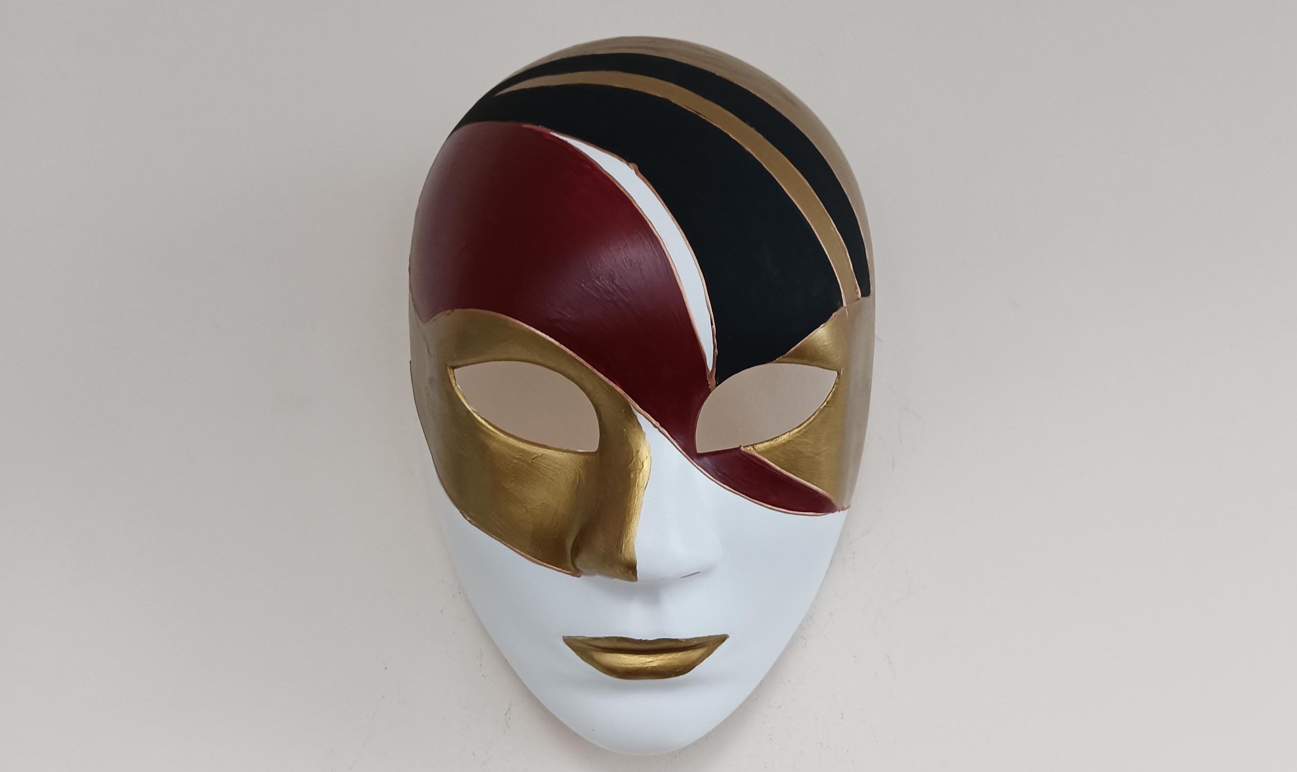Full Face Masquerade Mask Red Black Bronze Colorful Volto Mask