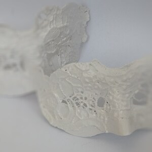 White Couple's Masquerade Masks Lace Venetian Style Monochrome Domino Mask Set image 4