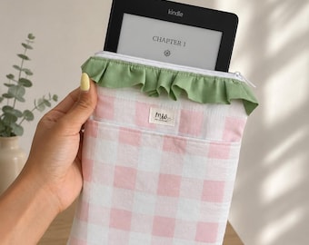 Personalized Kindle Sleeve with Zipper Pocket | Handmade Padded Kindle Case | Custom E-Reader Sleeve | Fits Most Kindle Models