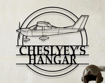 Custom Cessna 177A Cardinal Airplane Metal Wall Art, Personalized Hangar Sign, Pilot Gift, Airplane Silhouette