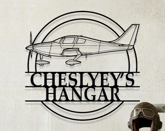 Custom Cessna Columbia 350 Airplane Metal Wall Art, Personalized Hangar Sign, Pilot Gift, Airplane Silhouette