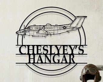Custom Beechcraft MC 12W Liberty Airplane Metal Wall Art, Personalized Hangar Sign, Pilot Gift, Airplane Silhouette