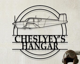 Custom Beechcraft Bonanza K35 Airplane Metal Wall Art, Personalized Hangar Sign, Pilot Gift, Airplane Silhouette