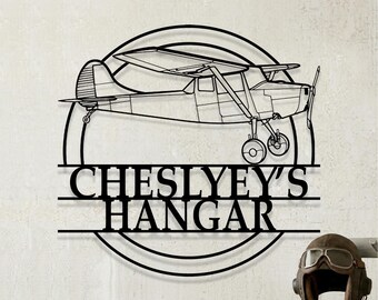 Custom Cessna O 1 Bird Dog Airplane Metal Wall Art, Personalized Hangar Sign, Pilot Gift, Airplane Silhouette