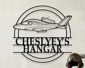 Custom Cirrus Vision SF50 Airplane Metal Wall Art, Personalized Hangar Sign, Pilot Gift, Airplane Silhouette