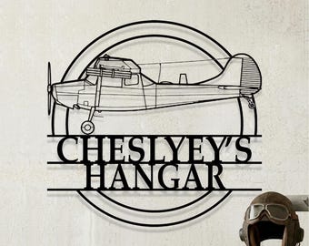 Custom Cessna Bird Dog L 19 O1E Airplane Metal Wall Art, Personalized Hangar Sign, Pilot Gift, Airplane Silhouette