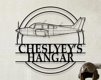 Custom Beechcraft Sierra C24R Airplane Metal Wall Art, Personalized Hangar Sign, Pilot Gift, Airplane Silhouette