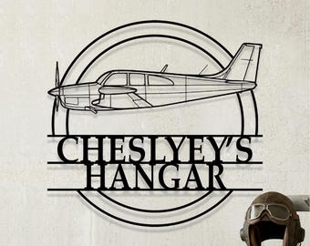 Custom Beechcraft Debonair Airplane Metal Wall Art, Personalized Hangar Sign, Pilot Gift, Airplane Silhouette