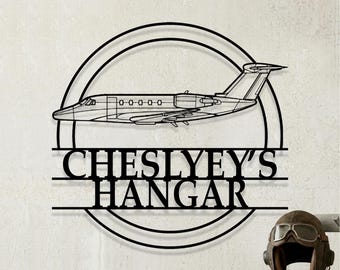 Custom Cessna Citation 650 Airplane Metal Wall Art, Personalized Hangar Sign, Pilot Gift, Airplane Silhouette