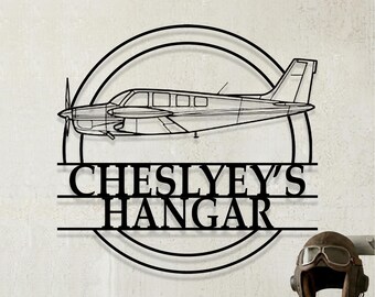 Custom Beechcraft Bonanza G36 Airplane Metal Wall Art, Personalized Hangar Sign, Pilot Gift, Airplane Silhouette