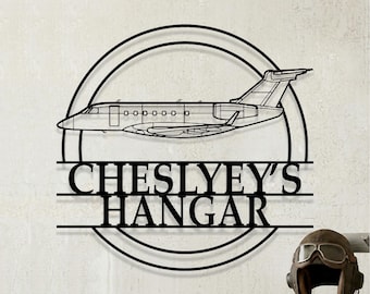 Custom Embraer Legacy 500 Airplane Metal Wall Art, Personalized Hangar Sign, Pilot Gift, Airplane Silhouette