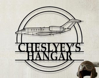 Custom Cessna Citation X Airplane Metal Wall Art, Personalized Hangar Sign, Pilot Gift, Airplane Silhouette